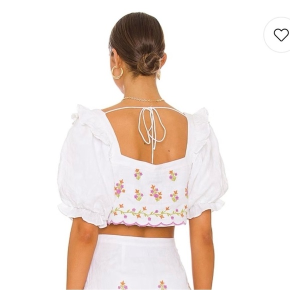 MAJORELLE Wesley Crop Top in Ivory Daydream - Picture 2 of 12